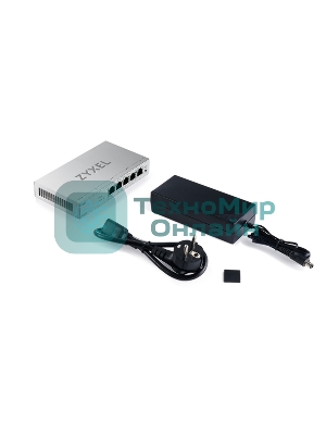 Коммутатор ZYXEL Web-managed Gigabit PoE Switch Zyxel GS1200-5HPv3, 5xRJ-45: 1G (4xPoE+), 68W PoE budget, desktop, fanless