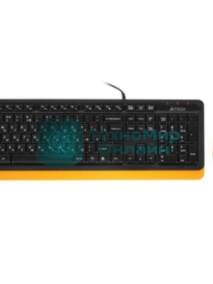 Комплект клавиатура+мышь A4Tech FStyler F1010 проводной, USB, 1600 DPI, чёрный/оранжевый