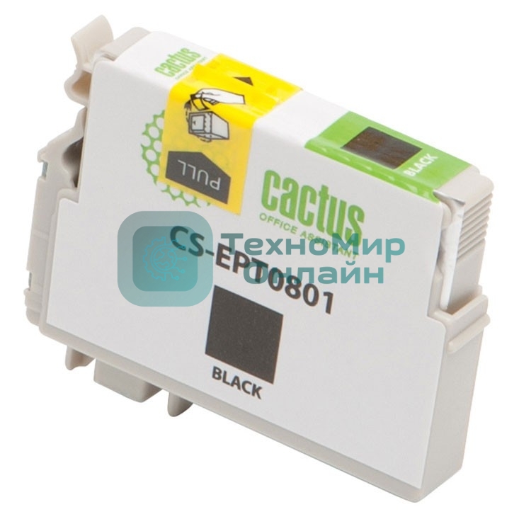 Картридж струйный Cactus CS-EPT0801 (T0801) черный (13 мл) для Epson Stylus PhotoP50/PX650/PX660/PX700/PX700W/PX710/PX710W/PX720/PX720WD/PX800/PX800FW/PX810/PX810FW/PX820/PX820FWD/R265/R285/R360/RX560/RX585/RX685
