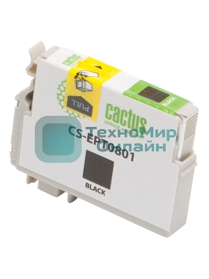Картридж струйный Cactus CS-EPT0801 (T0801) черный (13 мл) для Epson Stylus PhotoP50/PX650/PX660/PX700/PX700W/PX710/PX710W/PX720/PX720WD/PX800/PX800FW/PX810/PX810FW/PX820/PX820FWD/R265/R285/R360/RX560/RX585/RX685