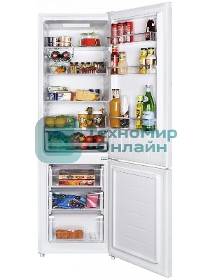 Холодильник Maunfeld MFF176SFW белый двухкамерный 187/75л морозилка снизу, ручная разморозка