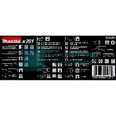 Набор инструментов MAKITA D-47260  201шт держ маг отв.насадки сверла д\дер мет бет перьевые ключи   