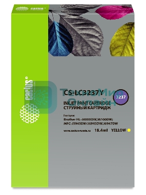 Картридж струйный Cactus CS-LC3237Y желтый (18.4 мл) для Brother HL-J6000DW/J6100DW