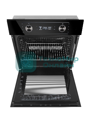 Шкаф духовой электрический Maunfeld AEOH60102B, 60л, дверца с 3 стеклами, черный