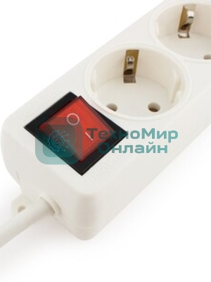 Сетевой фильтр Гарнизон ELB-G4-W-3, 4 евророзетки с выключателем и заземлением, допустимый ток 16А, длина 3 м.