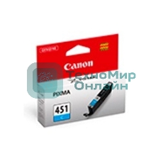 Картридж струйный CLI-451C (6524B001) для Canon PIXMA iP7240/MG6340/MG5440, Голубой, 332стр.