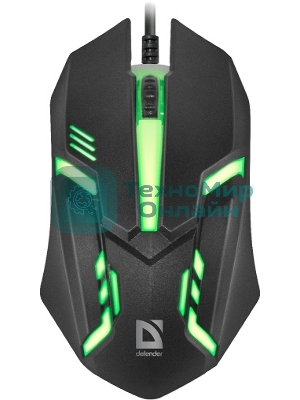 Мышь проводная Defender Hit MB-550 черный, 1600 dpi, USB, кнопки - 4