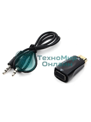 Переходник HDMI-VGA Cablexpert A-HDMI-VGA-02, 19M/15F, Jack3.5 аудиовыход
