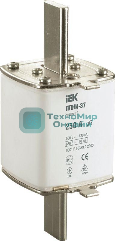 Вставка плавкая ППНИ-37 250А габарит 2 IEK DPP40-250