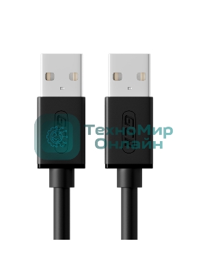 Кабель Greenconnect интерфейсный USB 2.0 1m AM/AM, AWG 28/28 Premium, двойное экранирование, антифриз, черный