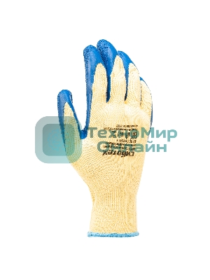Перчатки трикотажные, полиэфирные, латексное рельефное покрытие, 10 Сибртех