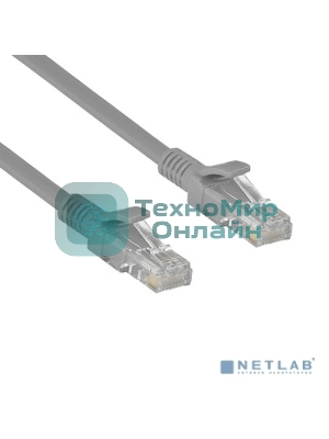 Патч-корд ExeGate UTP-RJ45-RJ45-C6-CU-0,5M-GY, UTP, cat.6, 0.5м, медь, серый