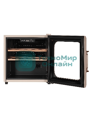 Винный шкаф Maunfeld MFWC-40SCH14 шампань, 40 л, 1 отсек, 14 бут., класс G