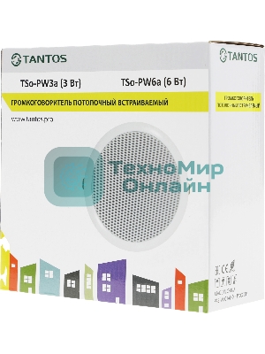 Громкоговоритель Tantos TSo-PW6a потолочный 6Вт белый