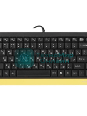 Комплект клавиатура+мышь A4Tech FStyler F1110 проводной, USB, 2000 DPI, чёрный/жёлтый