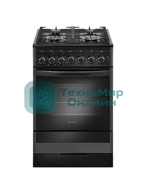 Плита комбинированная Gefest ПГЭ 5502-02 0044 черный, конфорок 4 газовых, духовка 55 л, 50 см x 85 см x 58.5 см