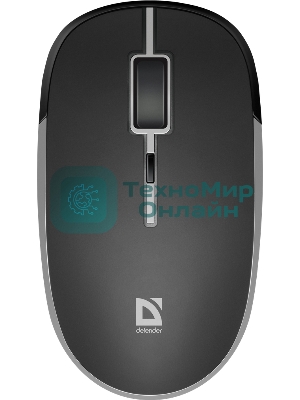 Мышь беспроводная Defender Hit MB-775 черный, 1600 dpi, радиоканал, USB, кнопки - 4