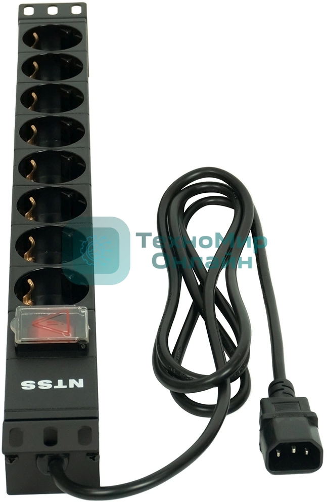 Блок распределения питания NTSS NTSS-PDU-DA1017 гор.размещ. 8xSchuko базовые 10A C14 2м