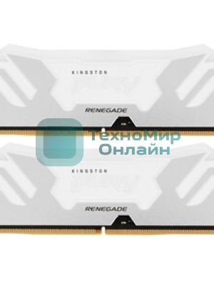 Оперативная память Kingston Fury Renegade, DDR5, 64Gb (2x32Gb), 6400MHz, CL32, DIMM, радиатор, RGB, белый