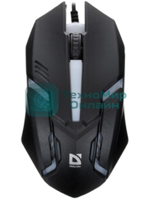 Мышь проводная Defender Hit MB-550 черный, 1600 dpi, USB, кнопки - 4
