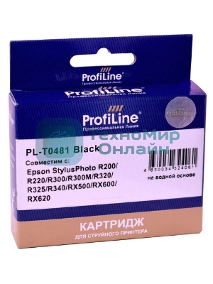 Картридж струйный ProfiLine PL-T0481 для принтеров Epson StylusPhoto R200/R220/R300/R300M/R320/R325/R340/RX500/RX600/RX620 Black водн