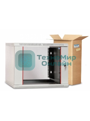 Шкаф настенный ЦМО ШРН-Э-9.500.1 9U 600x520 мм пер. дв. стал. лист несъемные бок. пан. серый