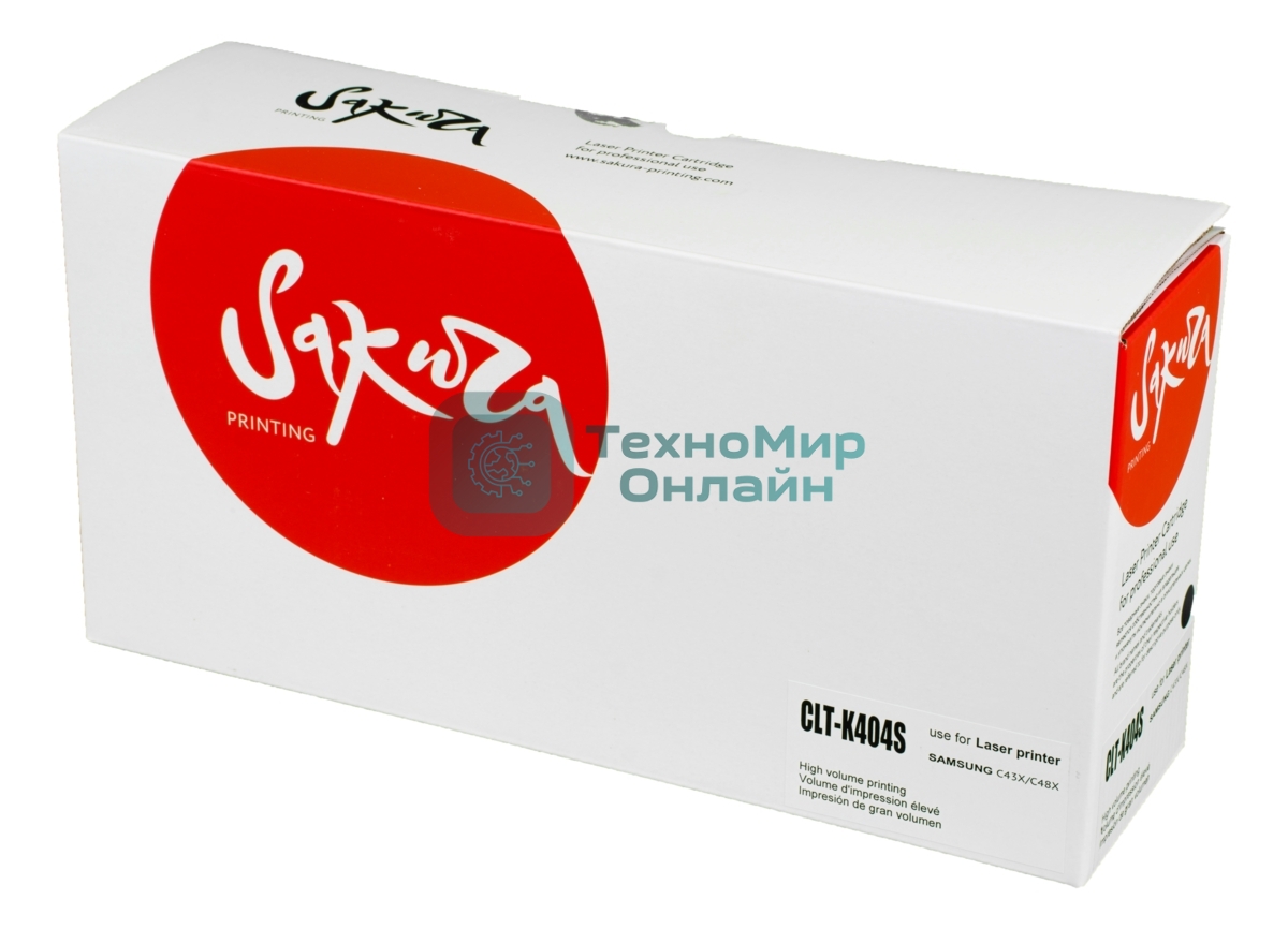Картридж лазерный Sakura CLTK404S для Samsung SL-C430/SL-C480, черный, 1500 к.