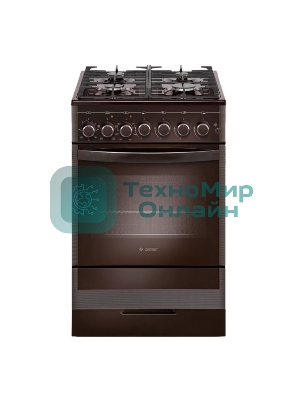 Плита комбинированная Gefest ПГЭ 5502-02 0045 коричневый, конфорок 4 газовых, духовка 55 л, 50 см x 85 см x 58.5 см