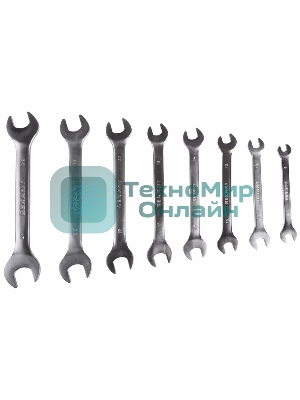 Набор ключей рожковых Rexant (8-24 мм), 8 шт., CrV, зеркальное хромирование