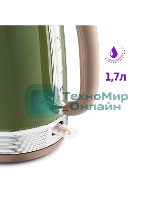 Чайник электрический Kitfort KT-6110 1.7л. 2200Вт зеленый (корпус: нержавеющая сталь)
