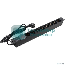 Блок розеток горизонтальный ExeGate ServerPro PDU-19H802 Al-8S-EU1.8-SW, 19