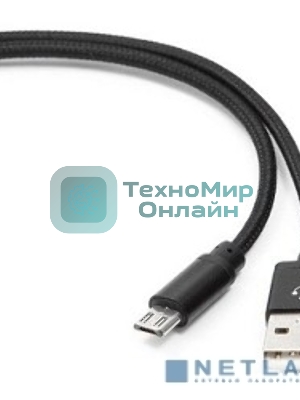 Кабель Gembird USB 2.0 Cablexpert AM/microBM 5P, 1м, нейлоновая оплетка, алюминиевые разъемы, черный, пакет