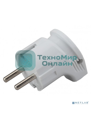 Вилка ЭРА с/з угловая 16A белая (24/480/3840)