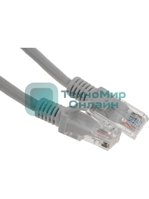 Патч-корд UTP, кат 5e, 0.25м с RJ45 серый