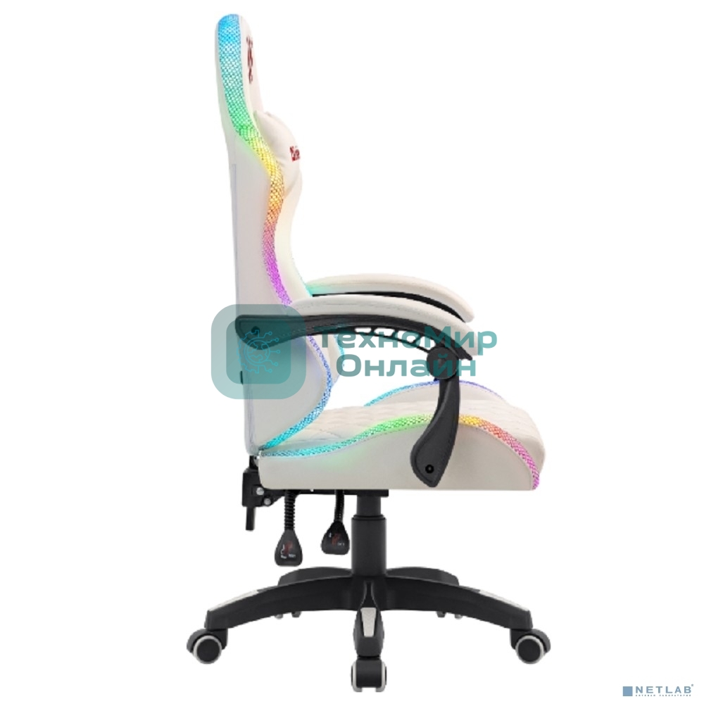 Кресло игровое Defender Energy белый, RGb, класс 4, PU