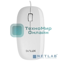 Мышь DELUX DLM-111 оптическая 3D mini, USB (2 кнопок+скролл) белая