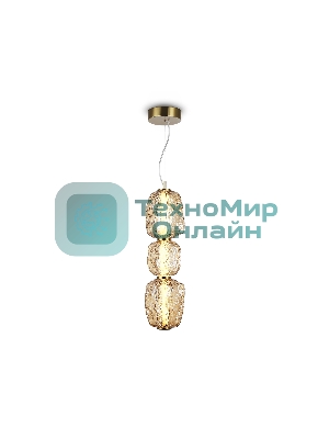 Подвесной светодиодный светильник Ambrella light LH30102 SB/TI бронза/янтарь 23W 3000K 140*140*1760