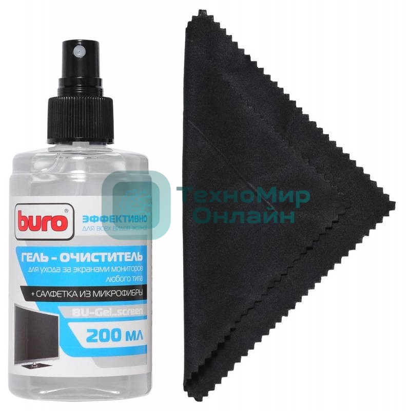 Чистящий набор (салфетки + гель) Buro BU-Gel screen для экранов и оптики 200 мл