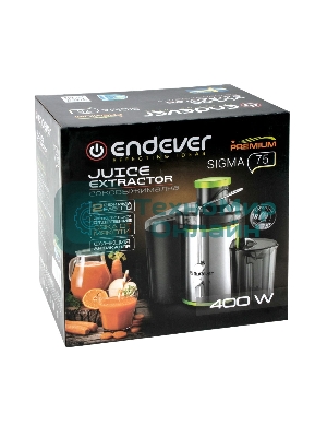 Соковыжималка Endever Sigma 75 серебристый, центробежная, 400 Вт, 450 мл, электронное