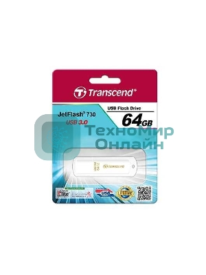 Флешка USB Transcend JetFlash 730 (TS64GJF730), 64Gb, USB 3.0, R/W 80/25, белый