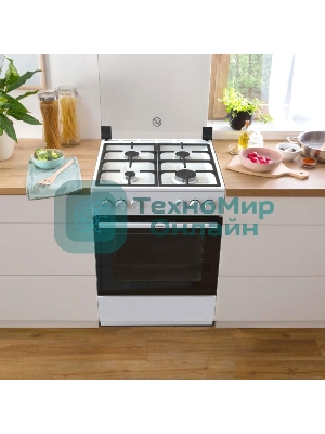 Плита комбинированная Gorenje GK6A20WF белый, конфорок 4 газовых, духовка 65 л, 60 см x 85 см x 60 см