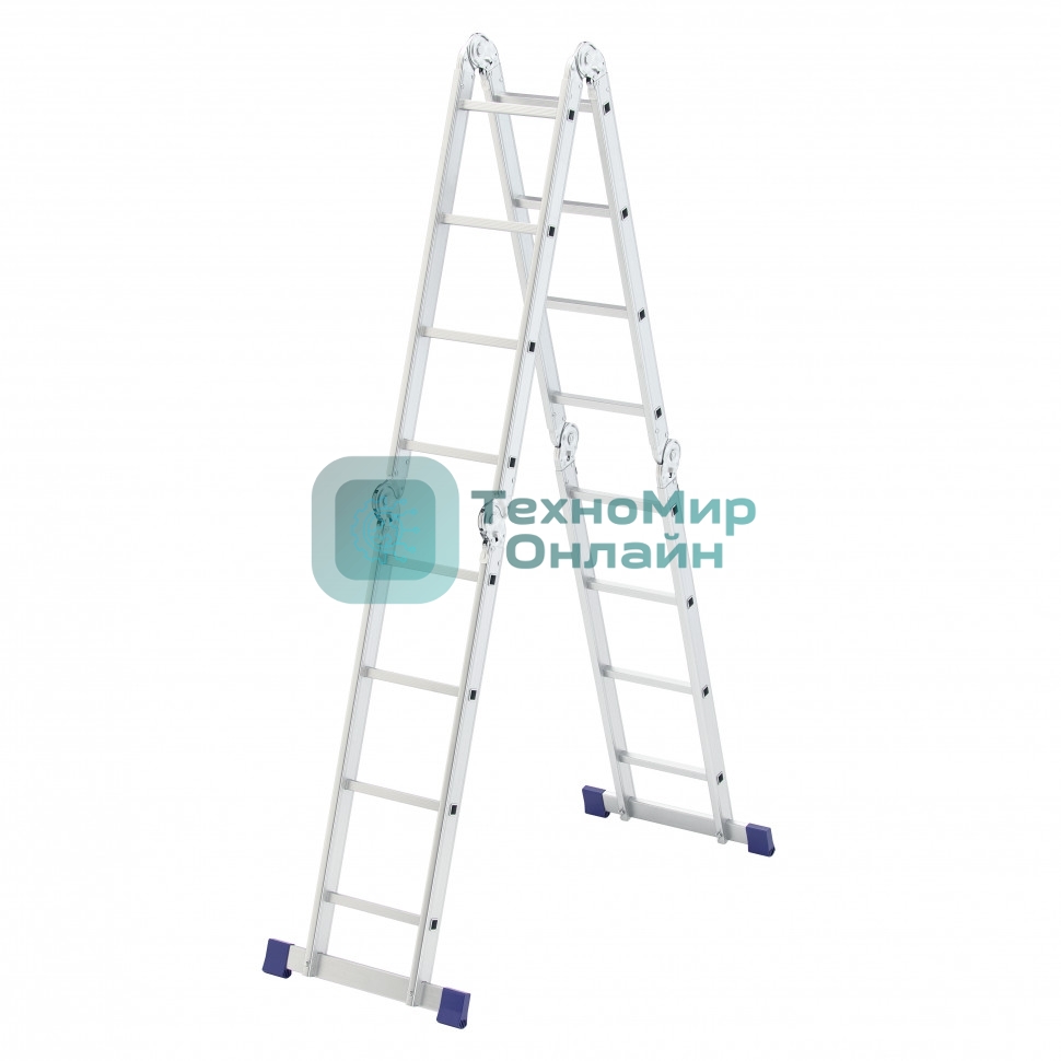 Лестница шарнирная алюминиевая Сибртех, 4х4