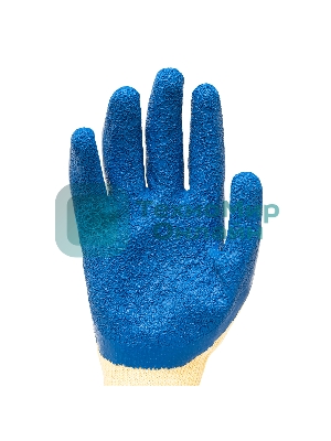 Перчатки трикотажные, полиэфирные, латексное рельефное покрытие, 10 Сибртех