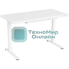 Стол для компьютера Cactus с электроподъемником, столешница стекло белый каркас белый (CS-EGD-WWT)
