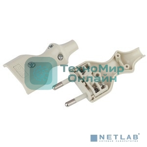 Вилка б/з 10A прямой ввод белая ЭРА (10/200/8400)