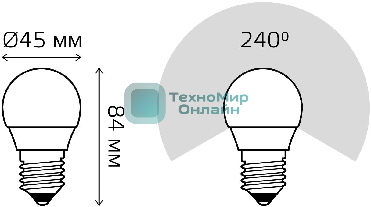 Лампа светодиодная Gauss Elementary 10Вт цок.: E27 шар 220B 4100K св. свеч. белый. нейт. (упак.: 10 шт)