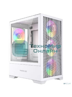 Компьютерный корпус Powercase Mistral Micro B315W, Tempered Glass, 4x 120mm ARGB PWM Fan, белый, mATX  (CMMB315W-A4)