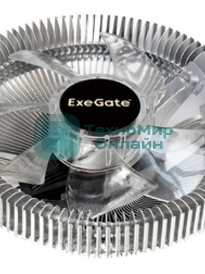 Кулер для процессора ExeGate Wizard EE91-PWM.BLUE серебристый, 90 мм, алюминий, 2400 об/мин, 24 дБ, 4 pin, 75 Вт, 50 мм