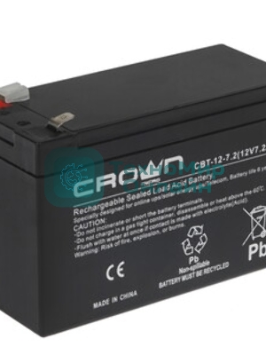 Батарея для ИБП CROWN CBT-12-7.2 (напряжение 12В, емкость 7.2 А/Ч, разм 151х65х100 мм, вес 2,1 кг, тип клеммы - F2, 5 лет)