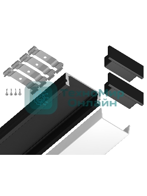 Алюминиевый профиль Ambrella light GP1700BK черный 2000*15.5*6